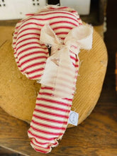 Load image into Gallery viewer, A Gnome on the Roam - Fabric Candy Canes in red and white ticking and ribbon