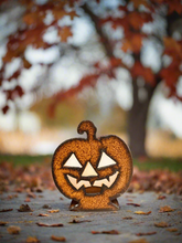 Load image into Gallery viewer, Jack O Lantern Rustic Metal Halloween DOODAD Figurine