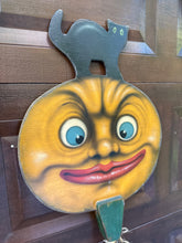 Load image into Gallery viewer, 2001 Bonnie Barrett &amp; J. Buller Boardwalk Originals Halloween Moon &amp; Cat Folk Art Wand