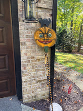 Load image into Gallery viewer, 2001 Bonnie Barrett &amp; J. Buller Boardwalk Originals Halloween Moon &amp; Cat Folk Art Wand