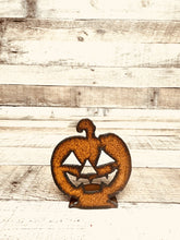 Load image into Gallery viewer, Jack O Lantern Rustic Metal Halloween DOODAD Figurine