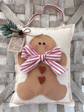 Load image into Gallery viewer, Kate + Em - Primitive Gingerbread Hanging Pillow-3 Pack Bundle