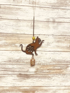 Universal Ironworks USA - Cat GARDEN FRIEND Nana Bell Garden Pet Rustic Gift Chime