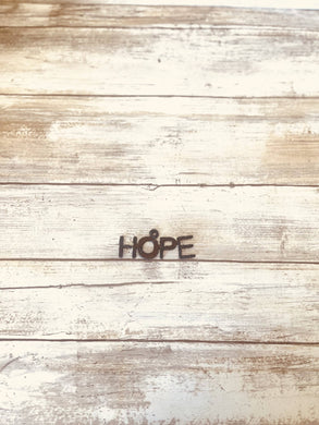 Universal Ironworks Inc - Hope word Charm Rustic Metal Pendant