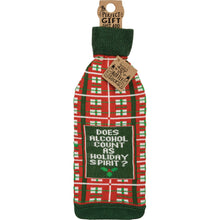 Load image into Gallery viewer, Primitives by Kathy - Does Alcohol Count As Holiday Spirit Bottle Sock