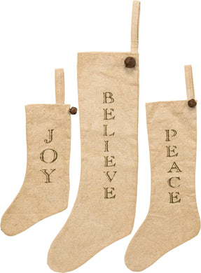 Peace Joy Stocking Set