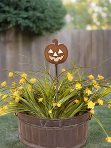 Jack O Lantern Pumpkin Halloween Garden Plant Stake