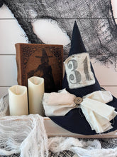 Load image into Gallery viewer, Kate + Em - Primitive Witch Hat Black, Handmade Halloween Home Decor