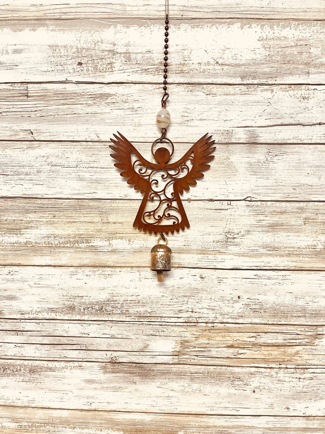 Universal Ironworks USA - Angel Wings up single Bell Rustic Memorial Garden Chime