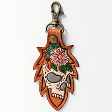 Load image into Gallery viewer, ADKR164 Hand Tooled Genuine Leather Keyring