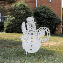 Load image into Gallery viewer, Ragon House - 30" SNOWMAN W/ WREATH STAKE
