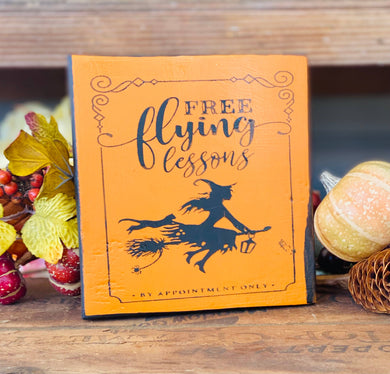 A Gnome on the Roam - Halloween Witch Sign, 5x5 pumpkin orange