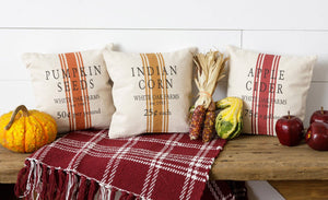 Audrey's Home & Gift - Grain Sack Pillows - Pumpkin, Apple, Corn