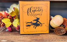 Load image into Gallery viewer, A Gnome on the Roam - Halloween Witch Sign, 5x5 pumpkin orange