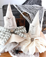 Load image into Gallery viewer, Kate + Em - Primitive Witch Hat Natural Cotton 2, Halloween Home Decor