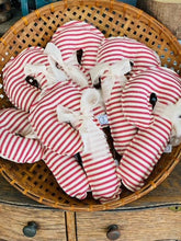 Load image into Gallery viewer, A Gnome on the Roam - Fabric Candy Canes in red and white ticking and ribbon