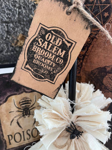 Kate + Em - 12" Primitive Witch Broom Halloween Fall Home Decor