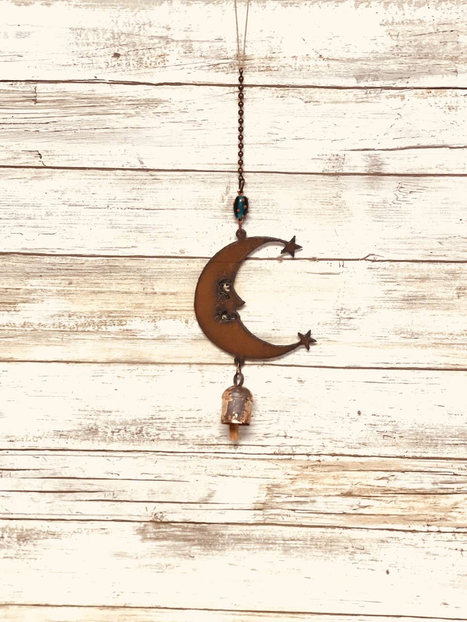 Moon Bell Rustic Metal Garden Chime