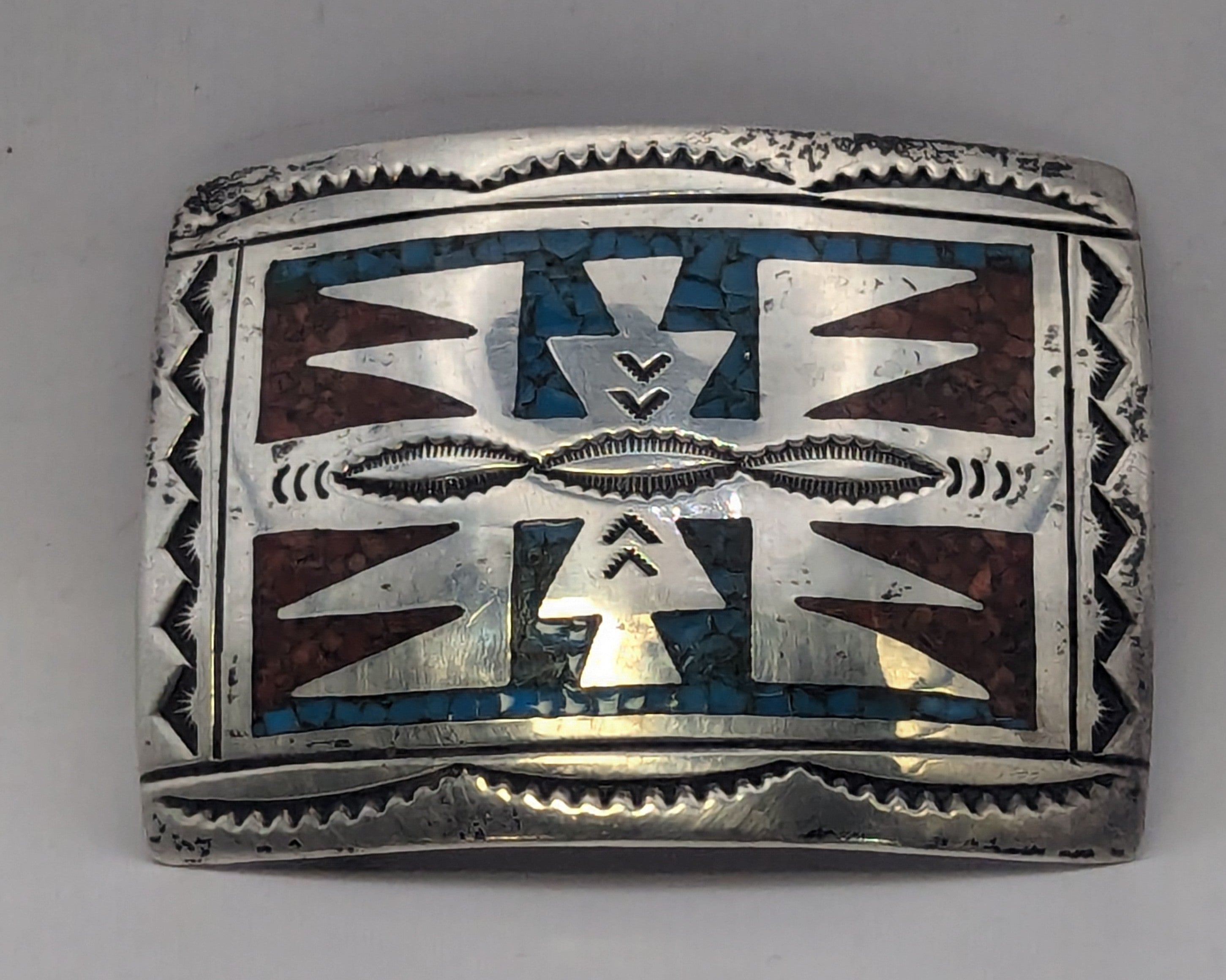 Quality Roy Vandever Vintage Native American Navajo Turquoise Inlay Sterling Silver Bracelet Quality Roy Vandever Vintage Native American Navajo Turquoise Inlay Sterling Silver Bracelet
