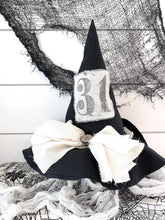 Load image into Gallery viewer, Kate + Em - Primitive Witch Hat Black, Handmade Halloween Home Decor
