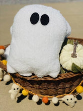 Load image into Gallery viewer, A Gnome on the Roam - Halloween handmade Sherpa Plush Ghost - 12&quot;x14&quot; felt eyes