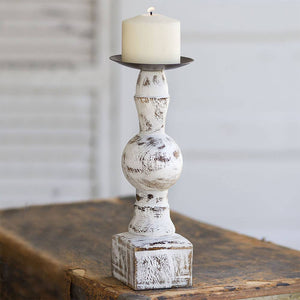CTW Home Collection - Wood Pillar Candle Holder with Square Base