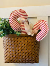 Load image into Gallery viewer, A Gnome on the Roam - Fabric Candy Canes in red and white ticking and ribbon