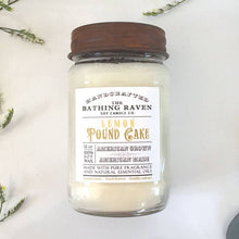 Load image into Gallery viewer, The Bathing Raven Candle Co. - Lemon Poundcake | Farmhouse Mason Collection Soy Candle