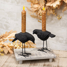 Load image into Gallery viewer, The Hearthside Collection - 2/Set - Black Metal Crow Taper Holders