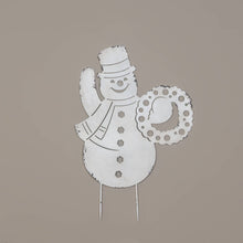 Load image into Gallery viewer, Ragon House - 30" SNOWMAN W/ WREATH STAKE