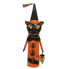 Load image into Gallery viewer, CWI Gifts - Recycled Metal Witch Cat w/Skull Candy Bucket