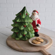 Load image into Gallery viewer, Santa and Tree Cookie Jar