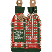 Load image into Gallery viewer, Primitives by Kathy - Does Alcohol Count As Holiday Spirit Bottle Sock