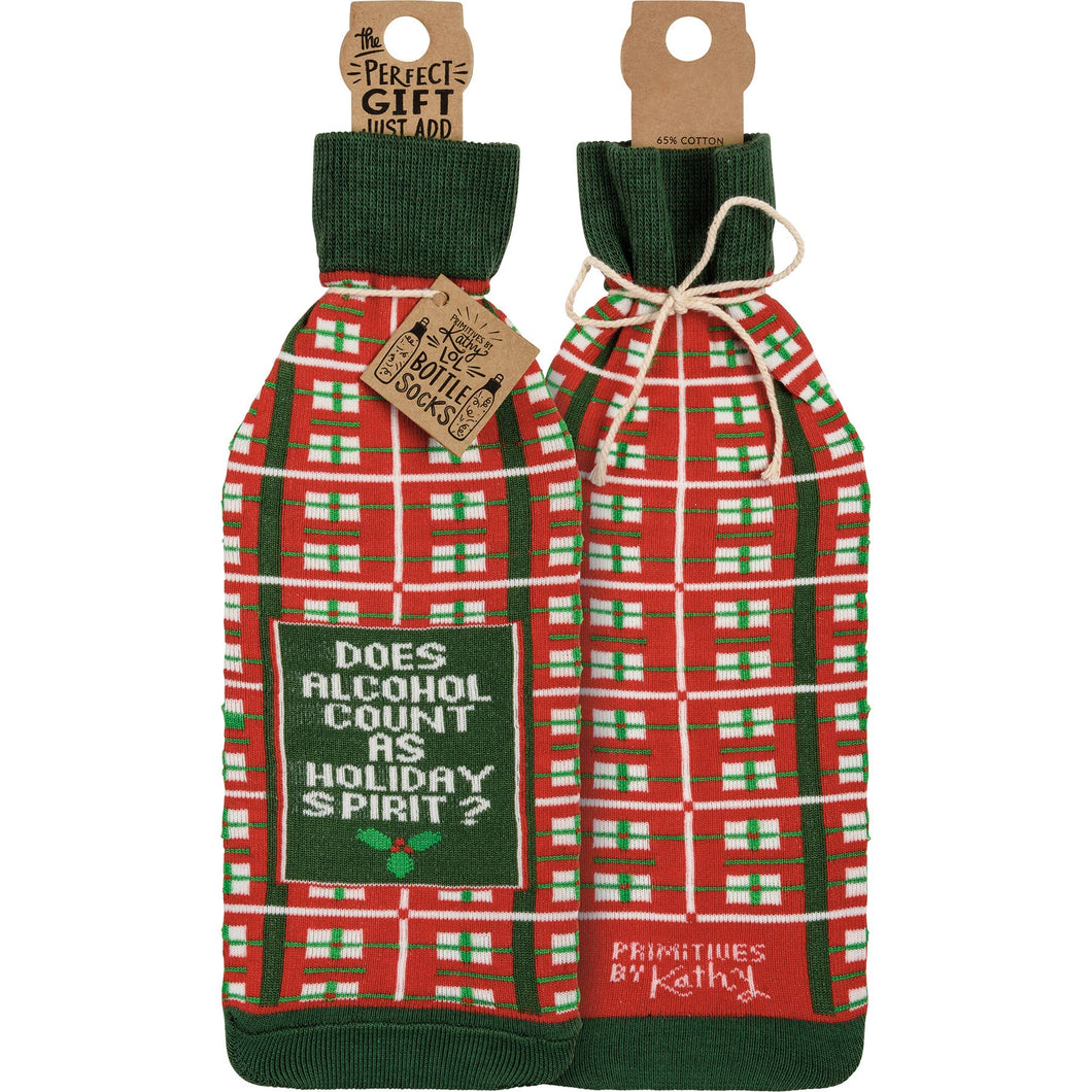 Primitives by Kathy - Does Alcohol Count As Holiday Spirit Bottle Sock