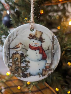 Christmas Ceramic Snowman Ornaments