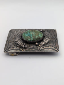 Navajo Green Turquoise A Bennally Belt Buckle