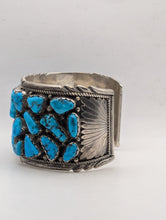 Load image into Gallery viewer, Massive Turquoise Cluster Cuff Zia - 98 g