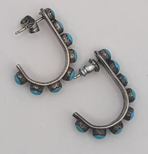 Zuni Snake Eye Earrings Hallmarked