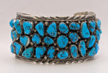 Load image into Gallery viewer, Massive Turquoise Cluster Cuff Zia - 98 g