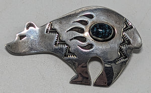 Navajo Bear pendant pin
