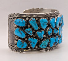 Load image into Gallery viewer, Massive Turquoise Cluster Cuff Zia - 98 g