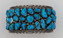 Load image into Gallery viewer, Massive Turquoise Cluster Cuff Zia - 98 g