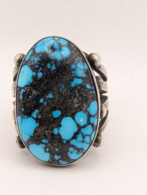 Navajo Turquoise Ring Men's Size 14.5 Signed Estevan Taos