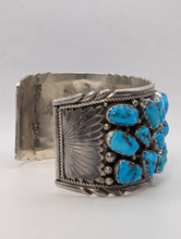 Load image into Gallery viewer, Massive Turquoise Cluster Cuff Zia - 98 g