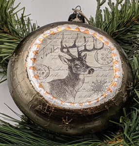 Wish Deer Christmas Disc Ornament