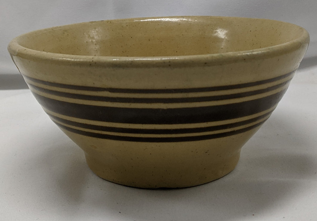 Early Yelloware Banded Stoneware Mixing Bowl