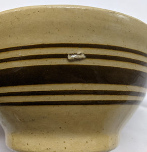 Early Yelloware Banded Stoneware Mixing Bowl