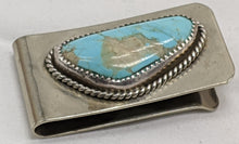 Load image into Gallery viewer, Hallmarked Turquoise and Sterling Silver Money Clip